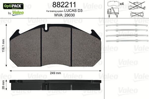 DİSK FREN BALATASI OPTIPACK RENAULT TRUCKS Magnum. Premium IRISBUS Heuliez. Agora 22.5 tekerlek