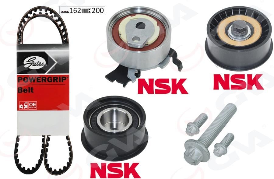 EKSANTRİK GERGİ KİTİ 162x200 ASTRA G-CORSA C-VECTRA C-MERIVA A-ZAFIRA A 1.4-1.6-1.8 16V Z16XE-Z14XE 95518060-1629094-1606306-95516735