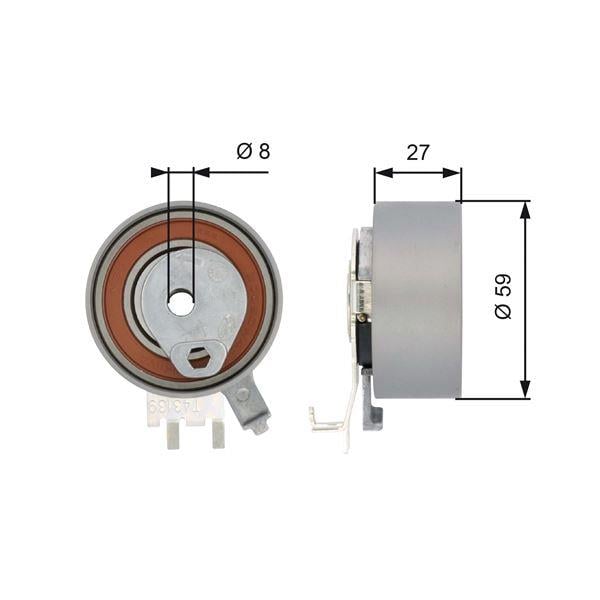EKSANTRİK GERGİ RULMANI LAGUNA 95>01 2.0- 2.0 16V SAFRANE II 96>00 2.0 16V- 2.5 2.0V VOLVO S40 N7Q