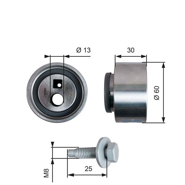 EKSANTRİK GERGİ RULMANI P206-306-307-406-607-PARTNER-BERLINGO-JUMPY-XSARA-SCUDO-EXPERT 1.9D-2.0HDI