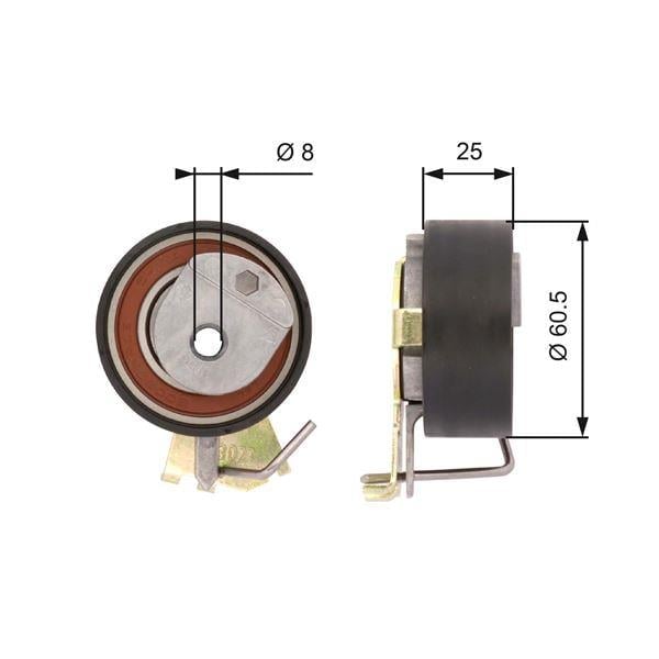 EKSANTRİK GERGİ RULMANI P206-306-PARTNER-BIPPER-C2-C3-BERLINGO-NEMO-SAXO-XSARA 1.1i-1.4