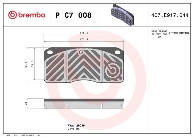FREN BALATASI NISSAN ECO-T 01/97-12/00-VOLVO FL6 09/85-08/00-VOLVO FLC 09/96-09/00