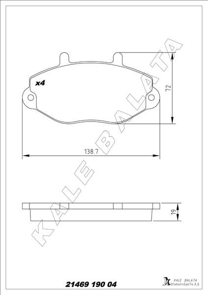 FREN BALATASI ÖN FORD TRANSİT 92> T15-M15