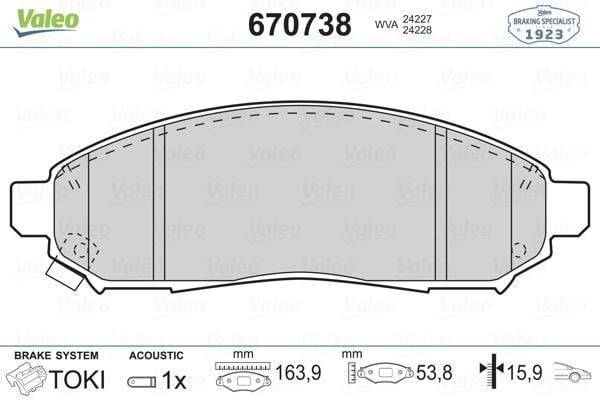 FREN BALATASI ÖN RENAULT KOLEOS 08> NISSAN NAVARA 2.5L YD25DDTi D40 4x2 4x4 10-> / PATHFINDER 2.5L YD25DDTi DCi R51 17MM