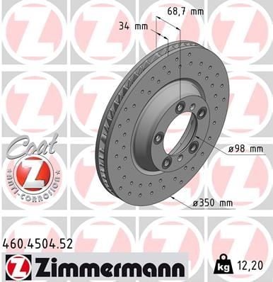 FREN DİSK DELİKLİ ON SOL PORSCHE CAYENNE 9YA 17> PANAMERA 971 16> 350 mm - 34 mm