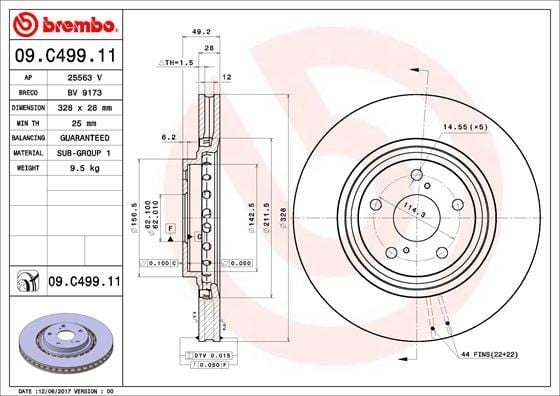 FREN DISK ON HAVALI- 328-5 -UV Coated RAV4 2012>>