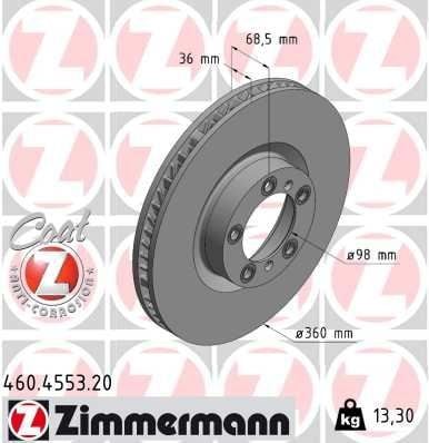 FREN DİSK ON SOL PORSCHE CAYENNE 9YA 17> PANAMERA 971 16> 360 mm - 36 mm