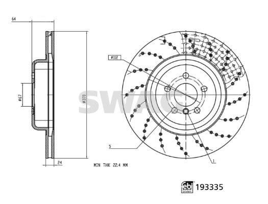 FREN DİSKİ 5 G30 5 G31 6 G32 7 G11 7 G12 M5 G30 FEBI 193335