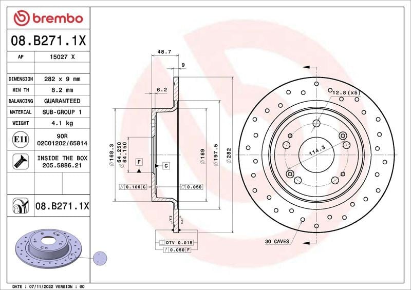 FREN DİSKİ ACURA GAC CDX 07-16->-ACURA TSX CU 01-09->-HONDA DONGFENG E:NS1 RS 04-22->-HONDA DONGFENG INSPIRE CV 10-18->-HONDA DONGFENG SPIRIOR CU 07-09->-HONDA DONGFENG XR-V RU 11-