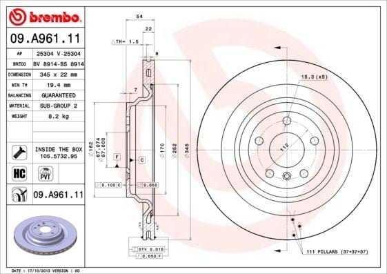 FREN DISKI ARKA 4-matic MERCEDES W166 X166 C292