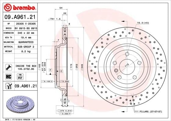 FREN DISKI ARKA 4-matic MERCEDES W166 X166