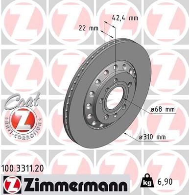 FREN DİSKİ ARKA AUDI-A8 D3 4E2-4E8 VOLKSWAGEN-PHAETON 3D1-3D2-3D3-3D4-3D6-3D7-3D8-3D9 986479062-DF4269
