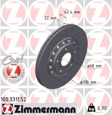 FREN DİSKİ ARKA AUDI-A8 D3 4E2-4E8 VOLKSWAGEN-PHAETON 3D1-3D2-3D3-3D4-3D6-3D7-3D8-3D9 DELİKLİ 986479062-DF4269