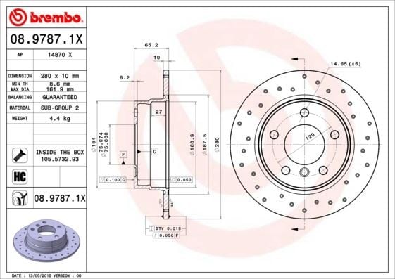 FREN DISKI ARKA DELIKLI BMW E81-E87 116I 118D 118I