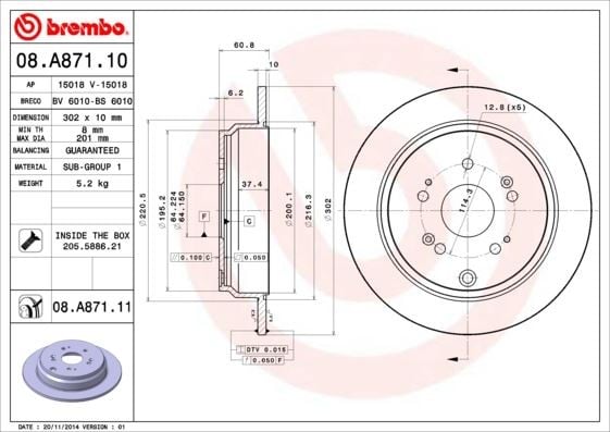 FREN DISKI ARKA DUZ KAPLAMALI- 305-5 - HONDA CRV 02>06-CRV 07> 2.2 CTDI-CRV 1.6 I-DTEC 13>