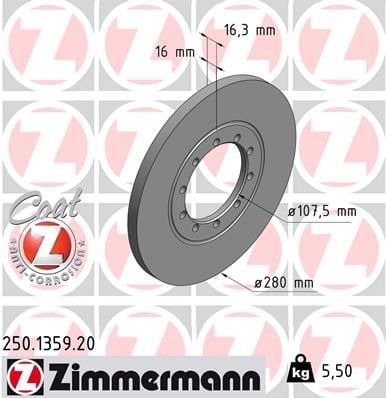 FREN DİSKİ ARKA FORD TRANSİT 06> V347 ARKADAN ÇEKER 280x16x5DELİK 986479390