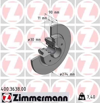 FREN DISKI ARKA MERCEDES CITAN W415 13>21 . RENAULT KANGOO II 08> 274x11x5DL RULMANLI