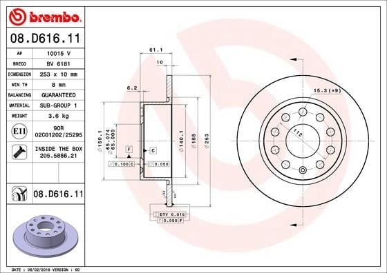 FREN DİSKİ ARKA SKODA OCTAVIA III 12>20 253x10x61.4