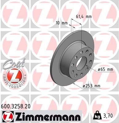 FREN DİSKİ ARKA SKODA OCTAVIA III 12>20 253x10x61.4