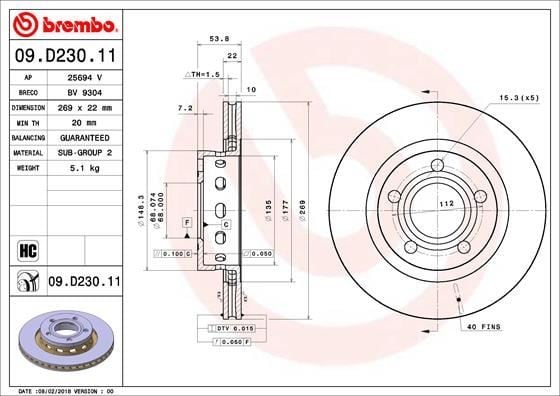 FREN DISKI ARKA VW PASSAT 4.0 AUDI A6 4.2 0986479A42-DF4352