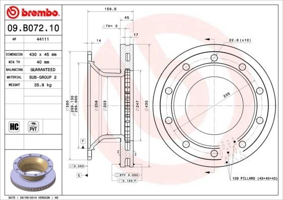 FREN DİSKİ BPW BERGİSCHE ACHSEN AXLE SB 4309 -BPW BERGİSCHE ACHSEN AXLE SB 4345 SH SERİES