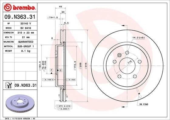FREN DİSKİ BUICK SGM REGAL GS EG7 07/17->-BUICK SGM REGAL III EG7 07/17->-OPEL INSIGNIA B CO
