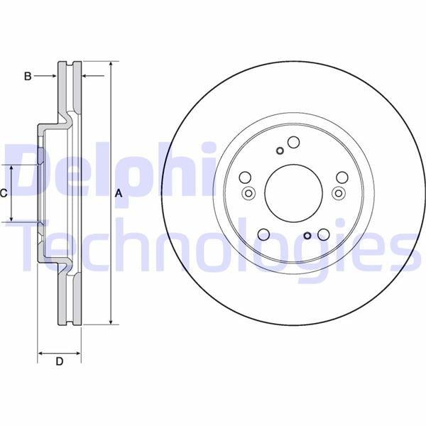 FREN DİSKİ ÇİFTLİ PAKET - BOYALI. DELİKLİ ÖN HONDA CIVIC 02/2012 > 05/2017