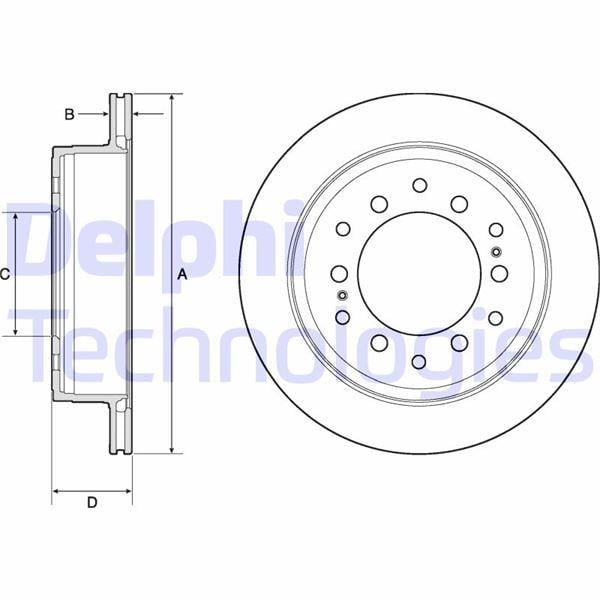 FREN DİSKİ ÇİFTLİ PAKET - BOYALI. DELİKLİ ARKA TOYOTA LANDCRUISER 01/2010 >