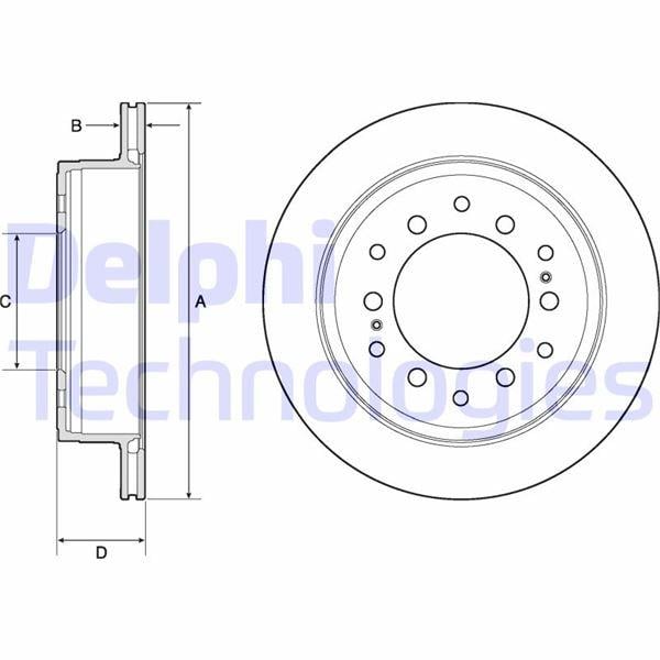 FREN DİSKİ ÇİFTLİ PAKET - BOYALI. DELİKLİ ARKA TOYOTA LANDCRUISER 01/2010 >