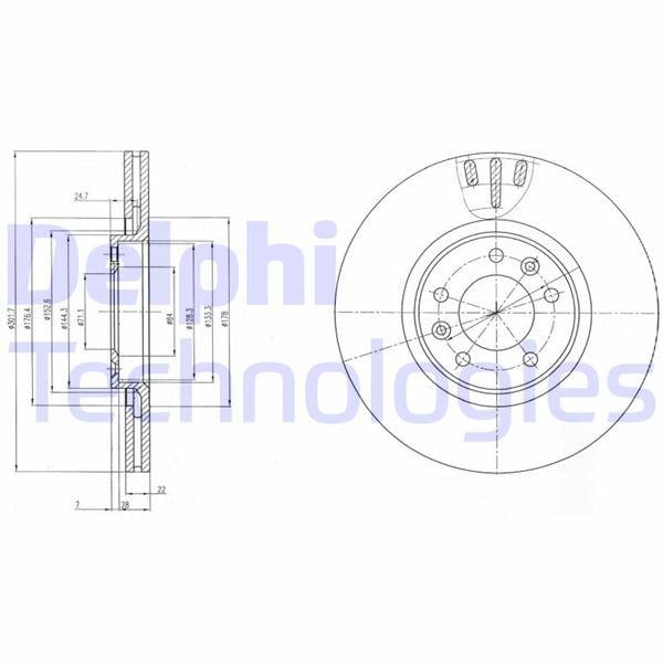 FREN DİSKİ ÇİFTLİ PAKET . DELİKLİ ARKA CITROEN C6 09/2005 >