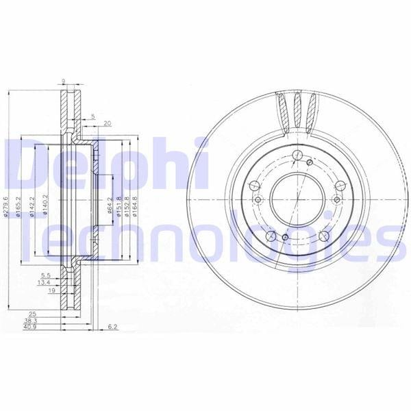 FREN DİSKİ ÇİFTLİ PAKET . DELİKLİ ÖN HONDA ACCORD 02/2003 > 09/2008