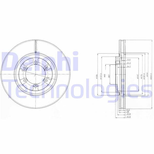 FREN DİSKİ ÇİFTLİ PAKET . DELİKLİ ÖN HYUNDAI TERRACAN 04/2003 > 06/2007