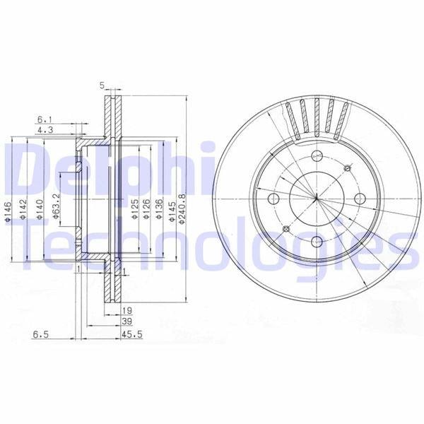 FREN DİSKİ ÇİFTLİ PAKET . DELİKLİ ÖN HYUNDAI ACCENT 09/1999 > 08/2006