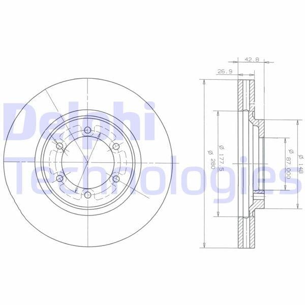 FREN DİSKİ ÇİFTLİ PAKET . DELİKLİ ÖN HYUNDAI TERRACAN 04/2003 > 06/2007