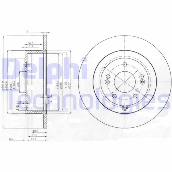 FREN DİSKİ ÇİFTLİ PAKET . DELİKSİZ ARKA HYUNDAI SANTA FE 11/2005 > 01/2010