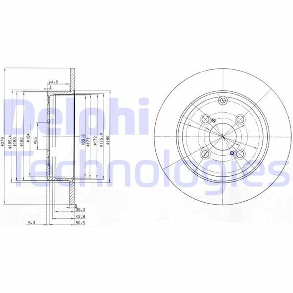 FREN DİSKİ ÇİFTLİ PAKET . DELİKSİZ ARKA TOYOTA COROLLA 11/2001 > 02/2007