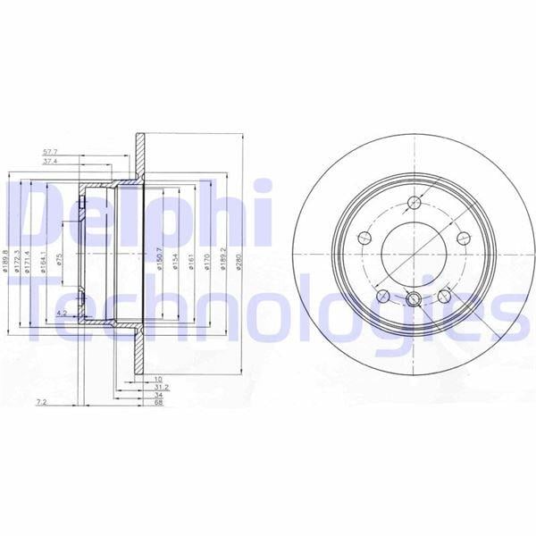 FREN DİSKİ ÇİFTLİ PAKET . DELİKSİZ ARKA BMW Z4 02/2003 > 07/2013