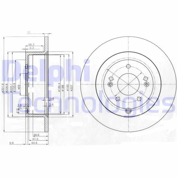 FREN DİSKİ ÇİFTLİ PAKET . DELİKSİZ ARKA HYUNDAI SANTA FE 11/2005 > 01/2010