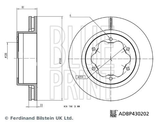FREN DİSKİ FORD TRANSİT V 14 RWD TRANSİT V 19 4X4 TRANSİT V 19 FWD TRANSİT V 19 RWD