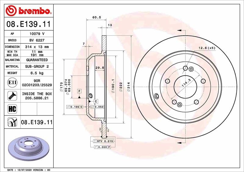 FREN DİSKİ GENESIS G70 IK 09/17->-GENESIS G70 SHOOTİNG BRAKE IK 06/21->-KIA STINGER CK 06/17->