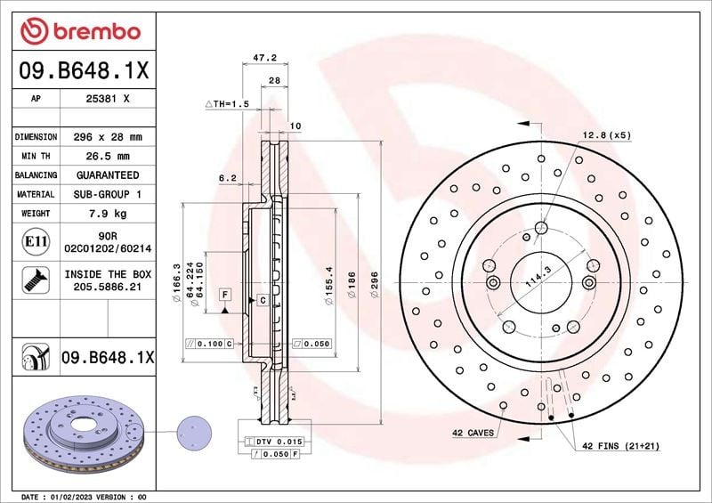 FREN DİSKİ HONDA DONGFENG CR-V RE 03-07->-HONDA DONGFENG CR-V RM 02-12->-HONDA GAC CROSSTO UR TF 10-10->-HONDA CROSSTOUR I 09-09->-HONDA CR-V III RE 06-06->-HONDA CR-V IV RM 01-12->