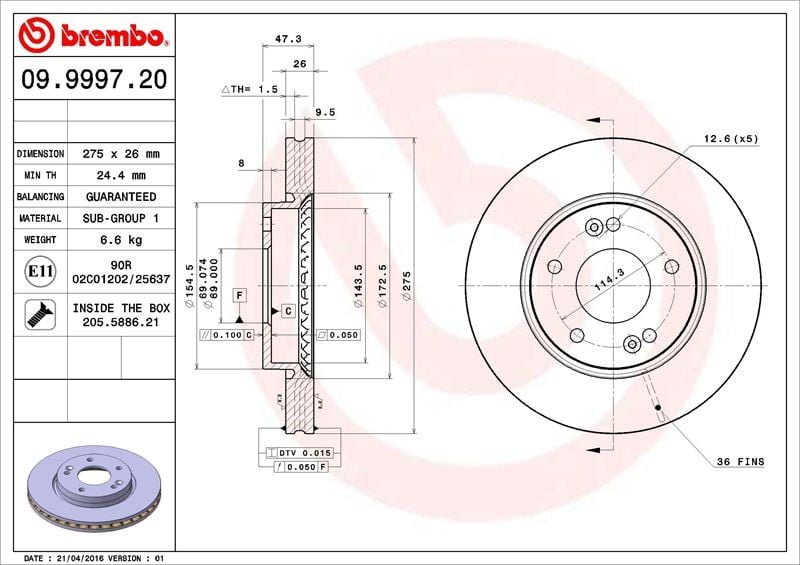 FREN DİSKİ HYUNDAI ELANTRA III Saloon XD 03-00-09-06-HYUNDAI ELANTRA IV Estate 09-05-12-10-HYUNDAI ELANTRA IV Saloon HD 11-05->-HYUNDAI ELANTRA V Saloon MD. UD 09-10->