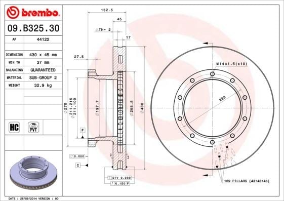 FREN DİSKİ MERCEDES-BENZ ACTROS 04/96-10/03-MERCEDES-BENZ ACTROS MP2-MP3 10/02->-MERCEDES-BENZ ACTRO
