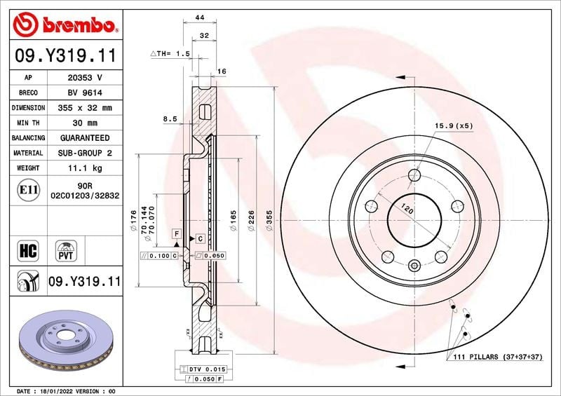 FREN DİSKİ NIO ES6 12-18->-NIO ES8 12-17->