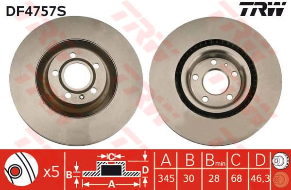 FREN DİSKİ ÖN AKS AUDI A4 B6 8E2 -A4 B6 AVANT 8E5 -A4 B7 8EC -A4 B7 AVANT 8ED -A4 B7 CONVERTİBLE 8HE -A4 CONVERTİBLE 8H7-B6-8HE-B7 -