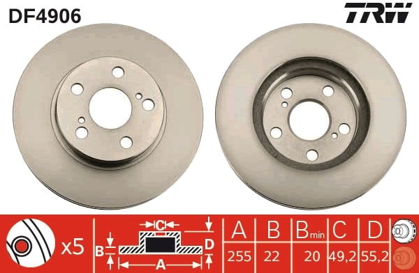 FREN DİSKİ ÖN AKS TOYOTA PRIUS LİFTBACK W2 TOYOTA - FAW TOYOTA PRIUS W2 2003-2009