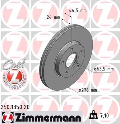 FREN DİSKİ ÖN FORD CONNECT 02> 278x24x5DL