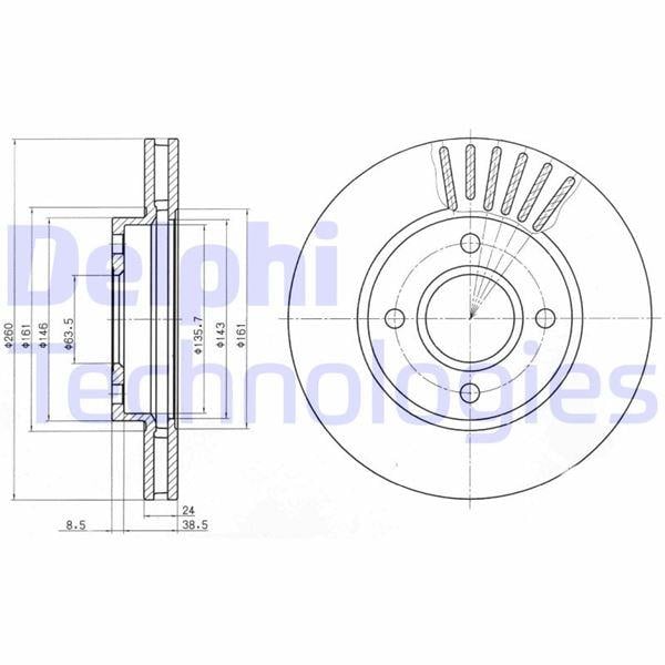 FREN DİSKİ ÖN FORD MONDEO 93> ÇAP: 260mm