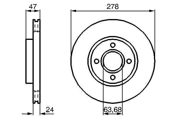 FREN DİSKİ ÖN FORD MONDEO 93> ÇAP: 278mm