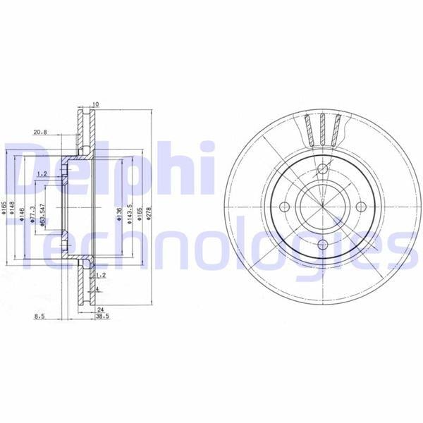 FREN DİSKİ ÖN FORD MONDEO 93> ÇAP: 278mm